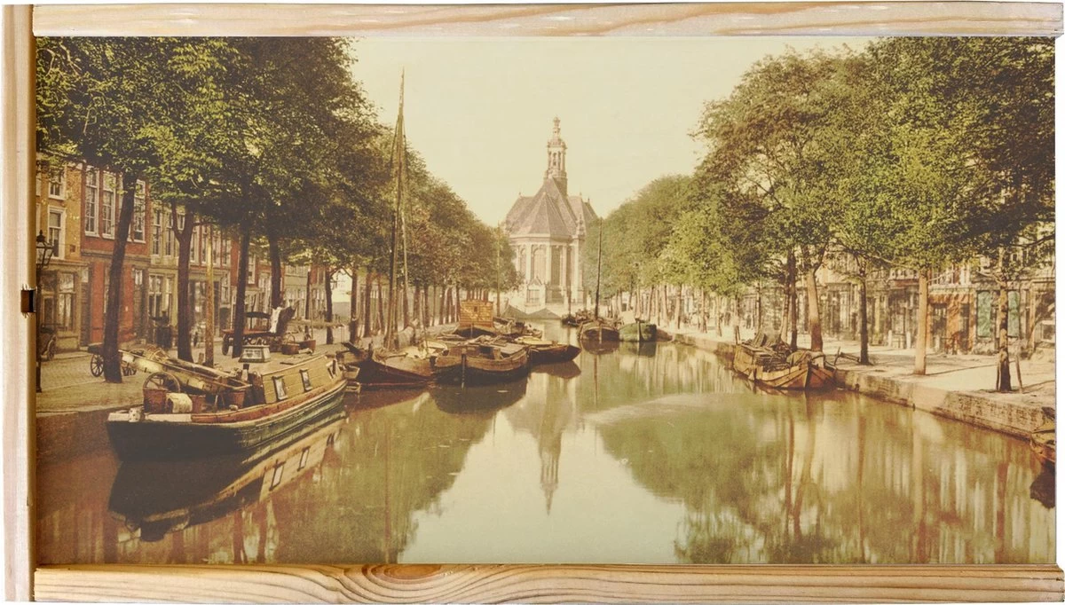 Boîte à Vin - Old City View La Haye - Turfmarkt & Nieuwe Church - Tirage Photo Ancien Sur Boîte En Bois - 19x36 Cm 6 Boîte à Vin - Old City View La Haye - Turfmarkt & Nieuwe Church - Tirage Photo Ancien Sur Boîte En Bois - 19x36 Cm – Image 4