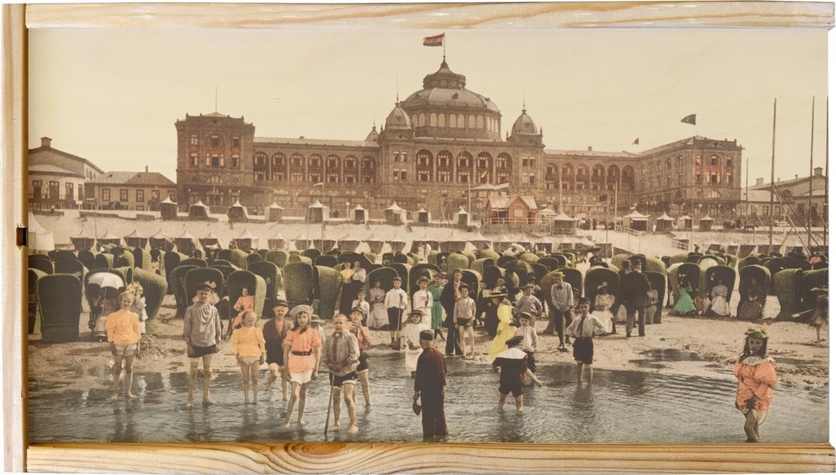 Boîte à Vin - Old Cityscape Scheveningen - Kurhaus & Beach - Tirage Photo Ancien Sur Boîte En Bois - 19x36 Cm 7 Boîte à Vin - Old Cityscape Scheveningen - Kurhaus & Beach - Tirage Photo Ancien Sur Boîte En Bois - 19x36 Cm – Image 5