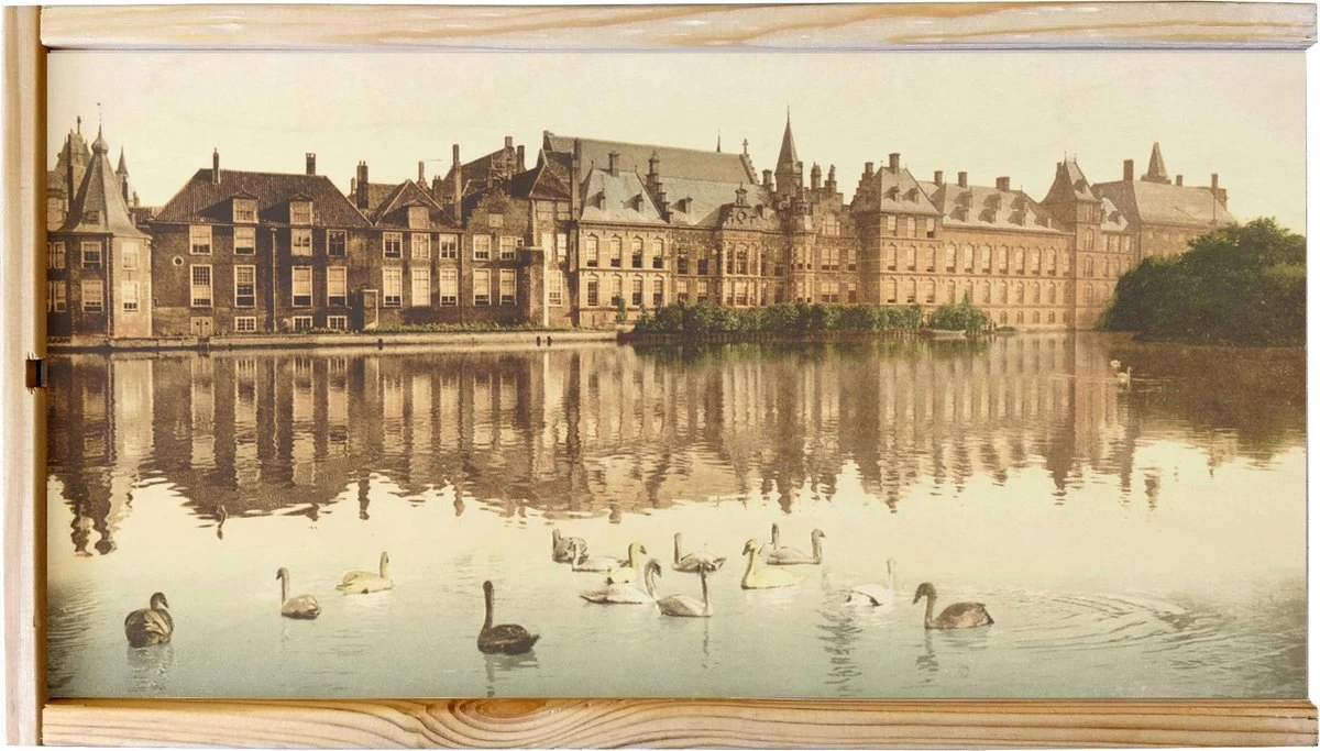 Boîte à Vin - Old Cityscape The Hague - The Torentje Binnenhof And Hofvijver - Old Photo Print On Wooden Box - 19x36 Cm 6 Boîte à Vin - Old Cityscape The Hague - The Torentje Binnenhof And Hofvijver - Old Photo Print On Wooden Box - 19x36 Cm – Image 4