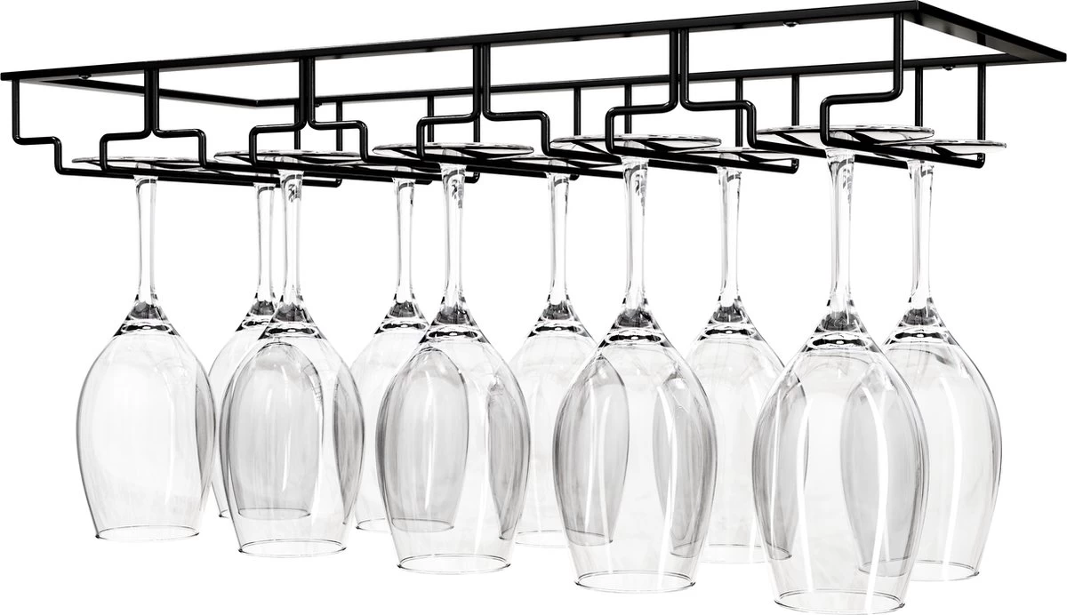 Nolad - Porte-verres à Vin - Casier à Vin En Métal - 15 Verres - Noir Mat 3 Nolad - Porte-verres à Vin - Casier à Vin En Métal - 15 Verres - Noir Mat