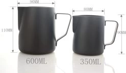 Pot à Lait - 600 ML - Pot à Mousser Le Lait - Pot à Lait Barista Acier Inoxydable (SS) Zwart -Dégustation Délicate 1200x698 3