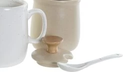 Ensemble Pot à Lait Et Sucrier En Céramique Blanche Et Beige 11 X 7,5 X 8 Cm - Décoration De Table/Accessoires -Dégustation Délicate 1200x706 1