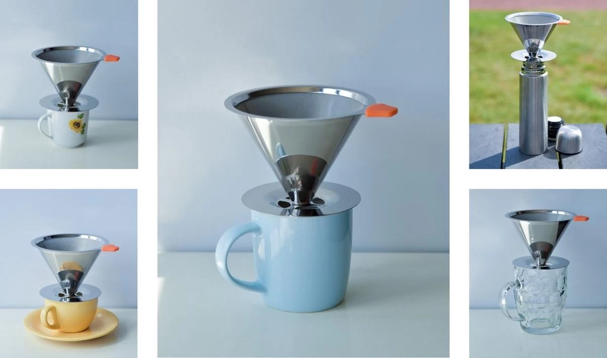 Filtre à Café Réutilisable Avec Cuillère à Café En Acier Inoxydable | Porte-filtre à Café Permanent | Pour Faire Du Café | Le Café Filtre Verse | 1 à 4 Tasses | Filtre à Café Lavable | Filtre à Café De Voyage / Camping 9 Filtre à Café Réutilisable Avec Cuillère à Café En Acier Inoxydable | Porte-filtre à Café Permanent | Pour Faire Du Café | Le Café Filtre Verse | 1 à 4 Tasses | Filtre à Café Lavable | Filtre à Café De Voyage / Camping – Image 7