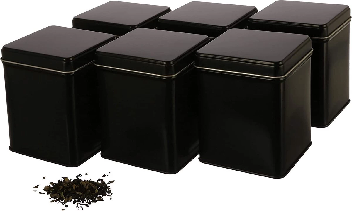 6 X Boîte De Rangement Carrée Classique / Boîte à Thé, Empilable, Avec 6 étiquettes, étanches Aux Arômes En Métal Pour 140 G Earl Grey Chacune, | 9,8 X 7,6 X 7,6 Cm (H, L, P) également Idéal Comme Pot à Café, à Riz Ou à épices 3 6 X Boîte De Rangement Carrée Classique / Boîte à Thé, Empilable, Avec 6 étiquettes, étanches Aux Arômes En Métal Pour 140 G Earl Grey Chacune, | 9,8 X 7,6 X 7,6 Cm (H, L, P) également Idéal Comme Pot à Café, à Riz Ou à épices
