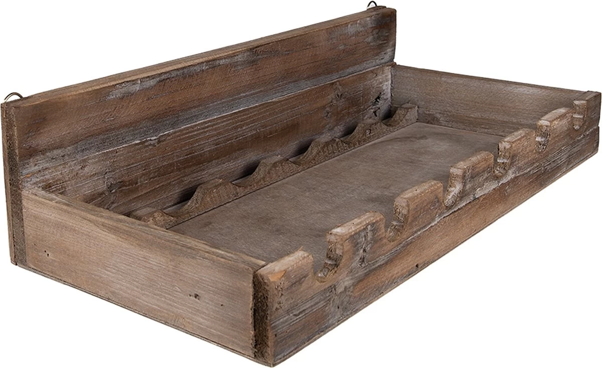 Clayre & Eef Casier à Vin 57x28x14 Cm Porte-bouteilles En Bois Marron Porte-bouteilles 4 Clayre & Eef Casier à Vin 57x28x14 Cm Porte-bouteilles En Bois Marron Porte-bouteilles – Image 2