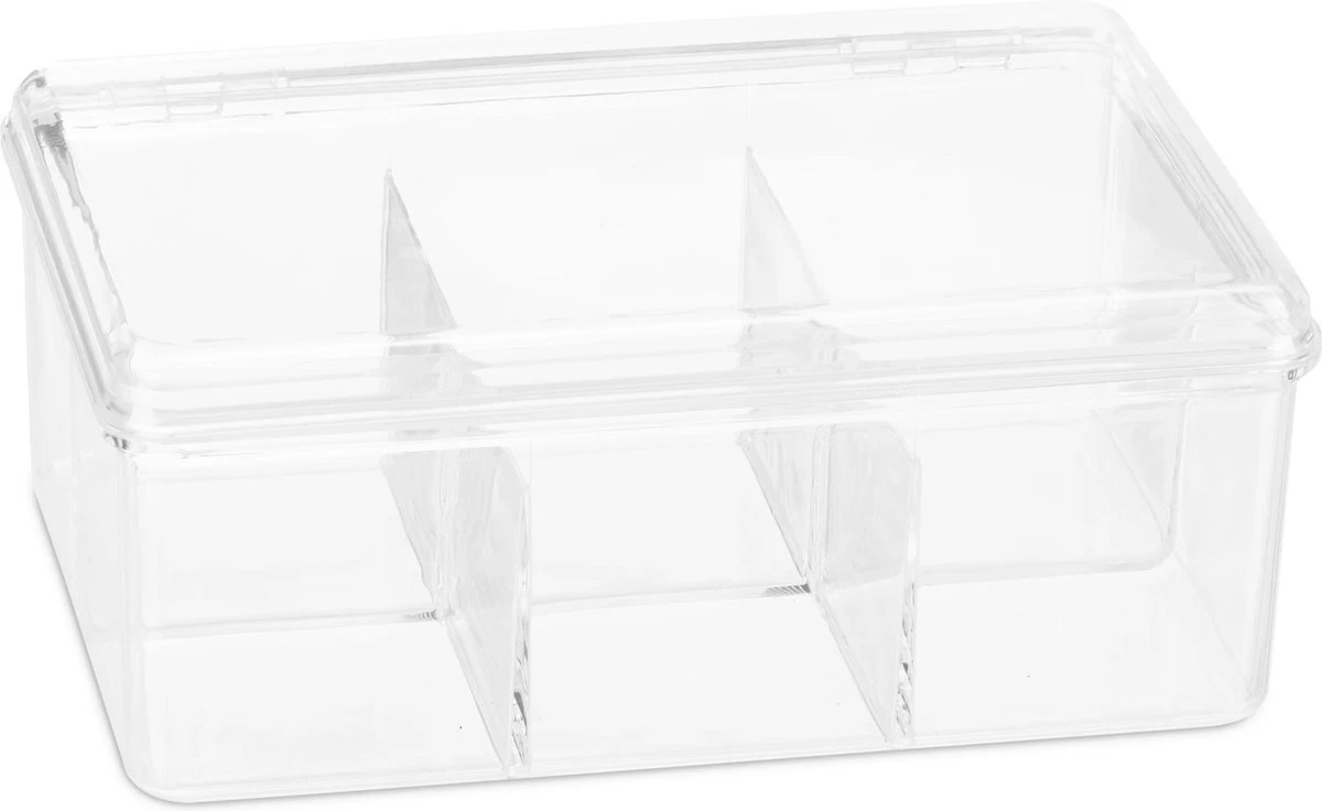 Relaxdays 4 X Boîte à Thé Transparent - Boîte à Thé 6 Compartiments - Organisateur De Sachets De Thé - Rectangle 11 Relaxdays 4 X Boîte à Thé Transparent - Boîte à Thé 6 Compartiments - Organisateur De Sachets De Thé - Rectangle – Image 9