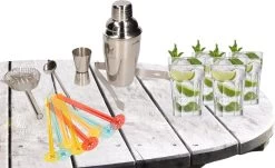 Shaker à Cocktail En Acier Inoxydable 6 Pièces Comprenant 4x Verres à Cocktail 350 Ml - Faites Vos Propres Cocktails