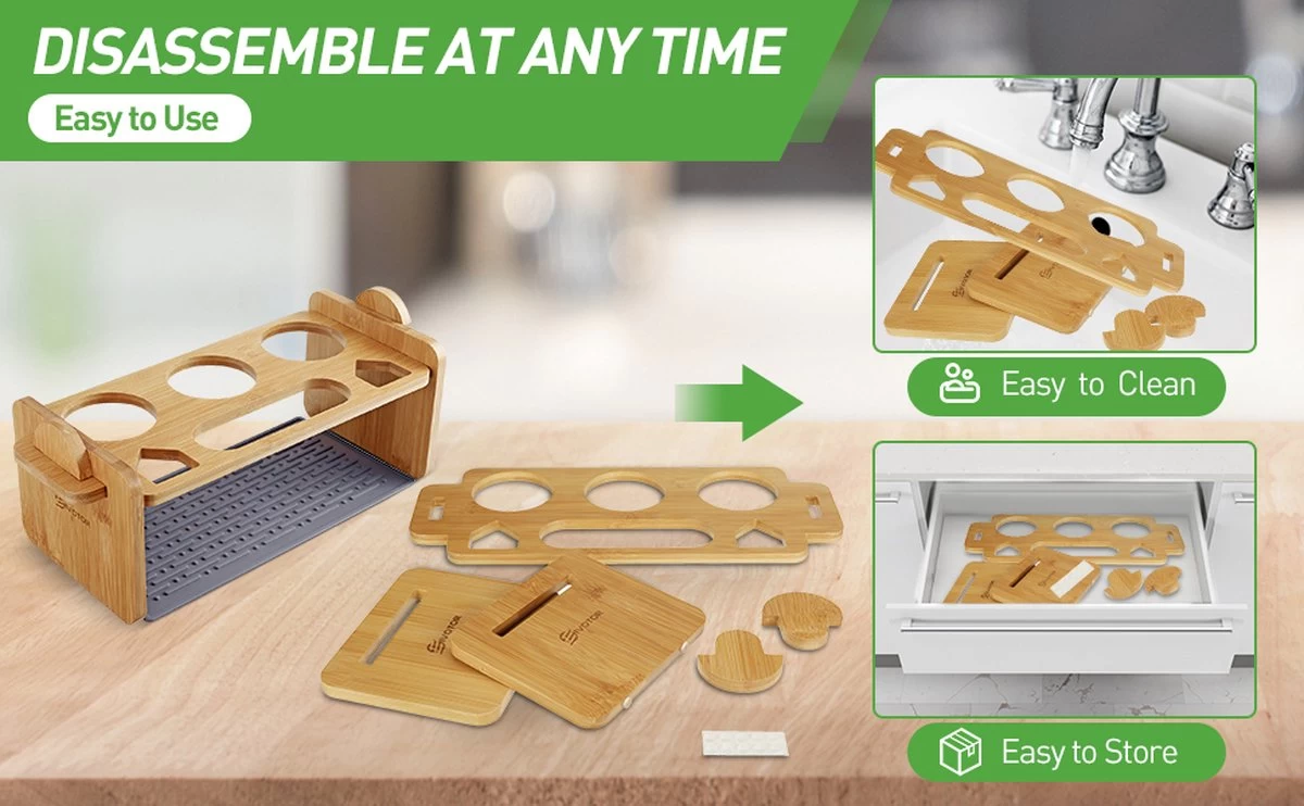 Porte- Bouteilles En Bamboe - Égouttoir à Vaisselle Avec Tapis En Caoutchouc - Accessoires Sodastream - Produits Sodastream 5 Porte- Bouteilles En Bamboe - Égouttoir à Vaisselle Avec Tapis En Caoutchouc - Accessoires Sodastream - Produits Sodastream – Image 3