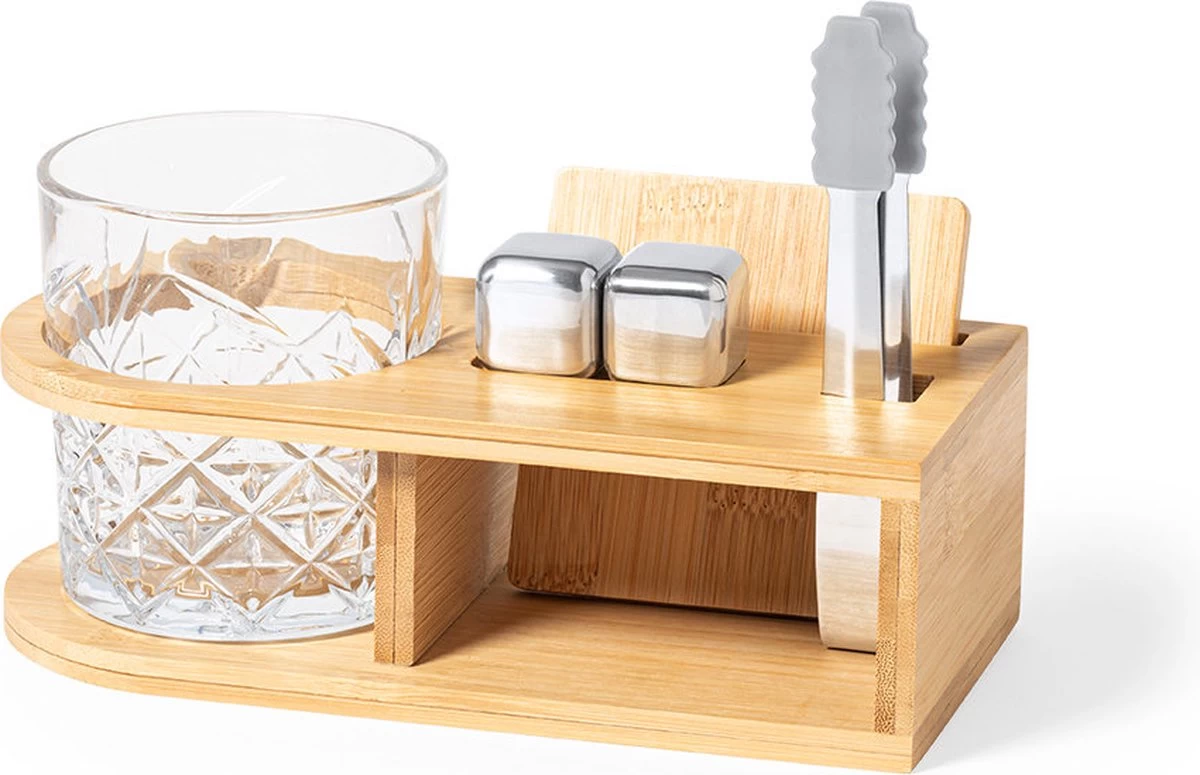 Whisky à Whisky - Whisky - Verre 350 Ml - Glaçons - Pierres à Whisky - Pince à Glace - Bamboe - Acier Inoxydable - Beige 3 Whisky à Whisky - Whisky - Verre 350 Ml - Glaçons - Pierres à Whisky - Pince à Glace - Bamboe - Acier Inoxydable - Beige