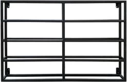 Casier à Vin - Industriel - Métal Noir - Convient Pour 8 Bouteilles - 71x50 Cm