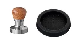 Expresso écarlate | Tamper "Passion" Pour Barista; Avec Poignée Ergonomique En PVC Ou En Bois Précieux De Votre Choix Et Base En Acier Inoxydable De Précision. Palissandre 51 Mm + Planche De Tige -Dégustation Délicate 1200x793