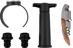 Ensemble à Vin 5 Pièces Point-Virgule - Thermomètre à Vin, Couteau De Sommelier, Pompe à Vide Et 2 Bouchons