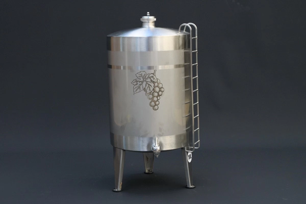 Tonneau à Vin / Tonneau à Liqueur En Acier Inoxydable (debout) 5 Litres 3 Tonneau à Vin / Tonneau à Liqueur En Acier Inoxydable (debout) 5 Litres