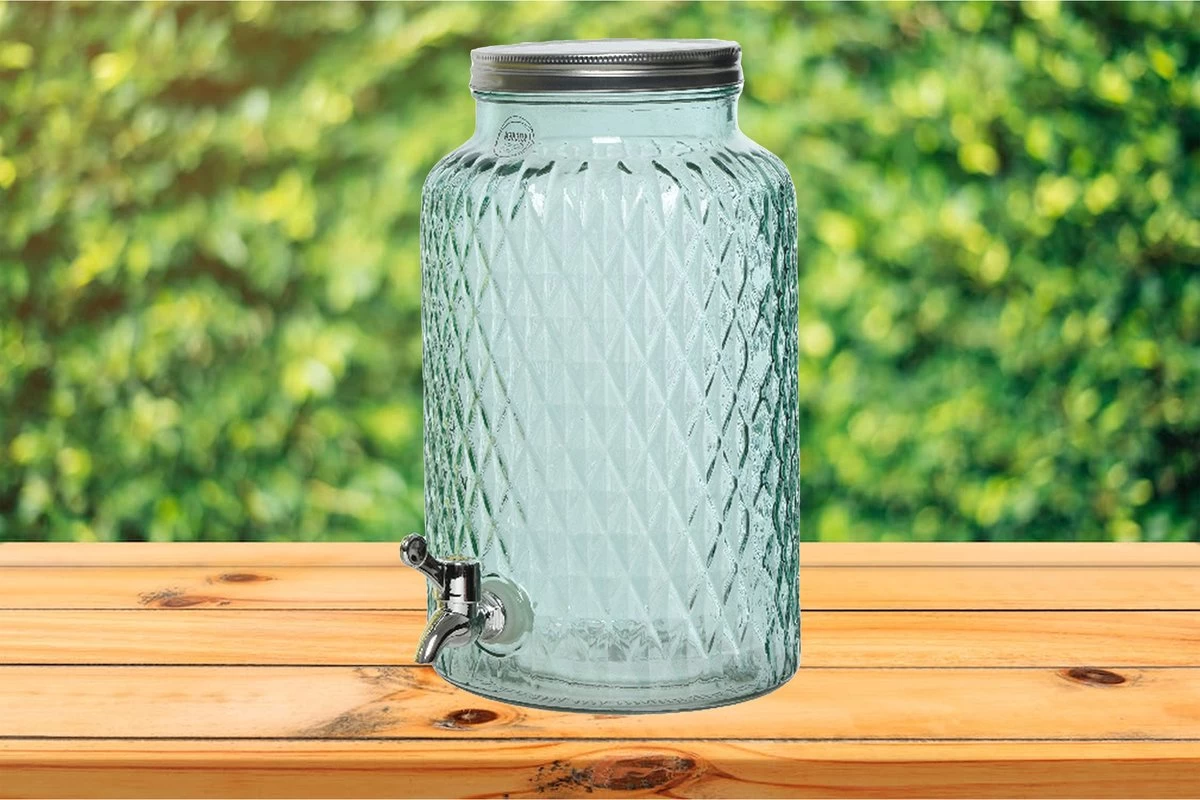 Decoris Distributeur De Boissons / Robinet De Limonade Avec Robinet - 2x - Verre - 5,5L 4 Decoris Distributeur De Boissons / Robinet De Limonade Avec Robinet - 2x - Verre - 5,5L – Image 2