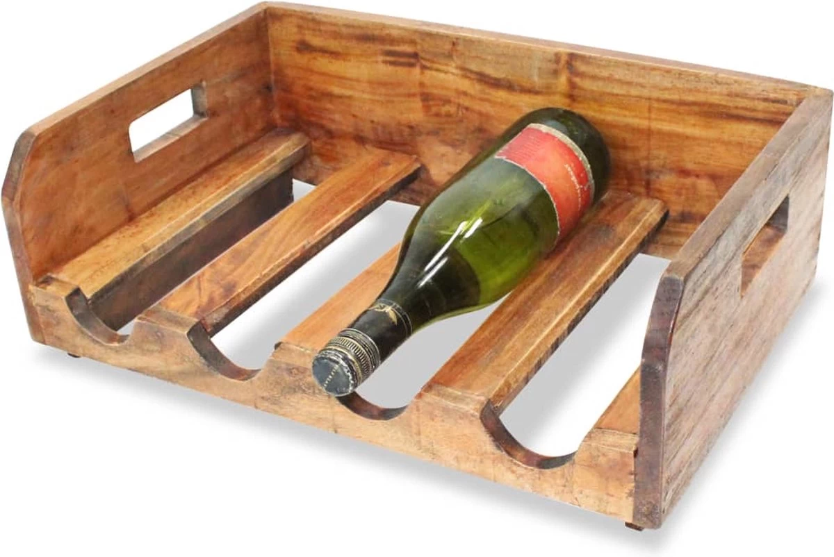 Range-bouteilles Premium - Casiers à Vin Pour 16 Bouteilles 4 Pcs Bois Massif Recyclé - Maison Et Jardin 5 Range-bouteilles Premium - Casiers à Vin Pour 16 Bouteilles 4 Pcs Bois Massif Recyclé - Maison Et Jardin – Image 3
