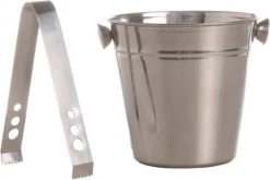 2x Seaux à Glace En Acier Inoxydable Avec Pinces - Seaux à Boissons - Seaux De Refroidissement - Refroidissement De Boissons