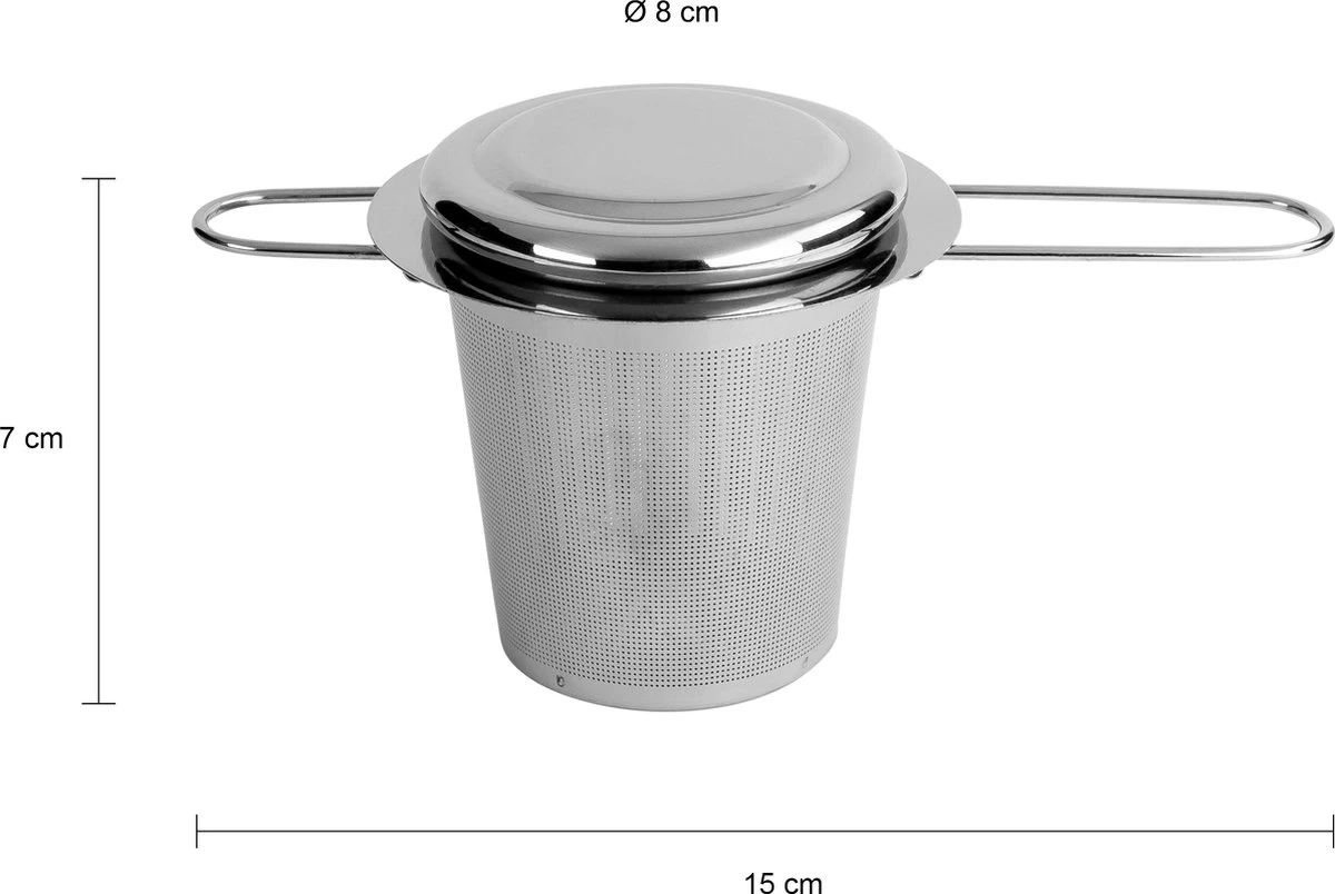 Krumble à Thé Avec égouttoir - Filtre à Thé - Filtre à Thé Pour Thé En Vrac - Infuseur à Thee Pour Herbes - Boule à Herbes - Acier Inoxydable - Argent - 8 X 15 X 7 Cm (LxlxH) 5 Krumble à Thé Avec égouttoir - Filtre à Thé - Filtre à Thé Pour Thé En Vrac - Infuseur à Thee Pour Herbes - Boule à Herbes - Acier Inoxydable - Argent - 8 X 15 X 7 Cm (LxlxH) – Image 3