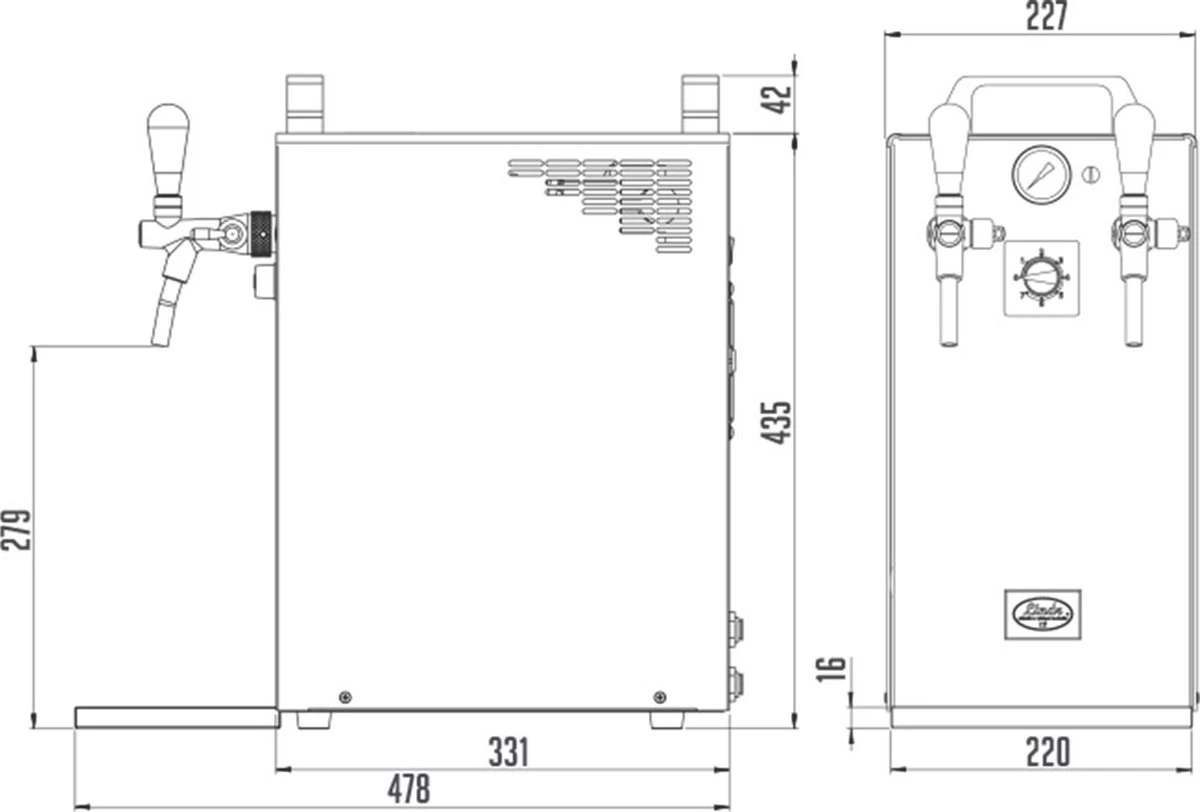Lindr Kontakt 40/K Profi NOUVEAU Robinet à Bière Avec Compresseur 8 Lindr Kontakt 40/K Profi NOUVEAU Robinet à Bière Avec Compresseur – Image 6