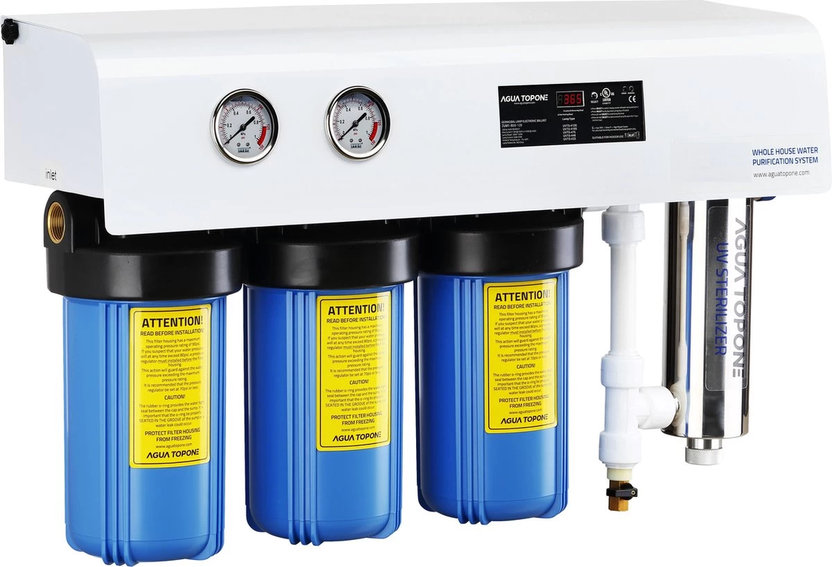 VHW104 Système De Filtre UV Pour Eau Potable, 5 étapes, 30 Litres / Minute. PP – GAC – CTO + Filtre UV. De L'eau Potable Propre Et Salubre Dans Toute La Maison 7 VHW104 Système De Filtre UV Pour Eau Potable, 5 étapes, 30 Litres / Minute. PP – GAC – CTO + Filtre UV. De L'eau Potable Propre Et Salubre Dans Toute La Maison – Image 5