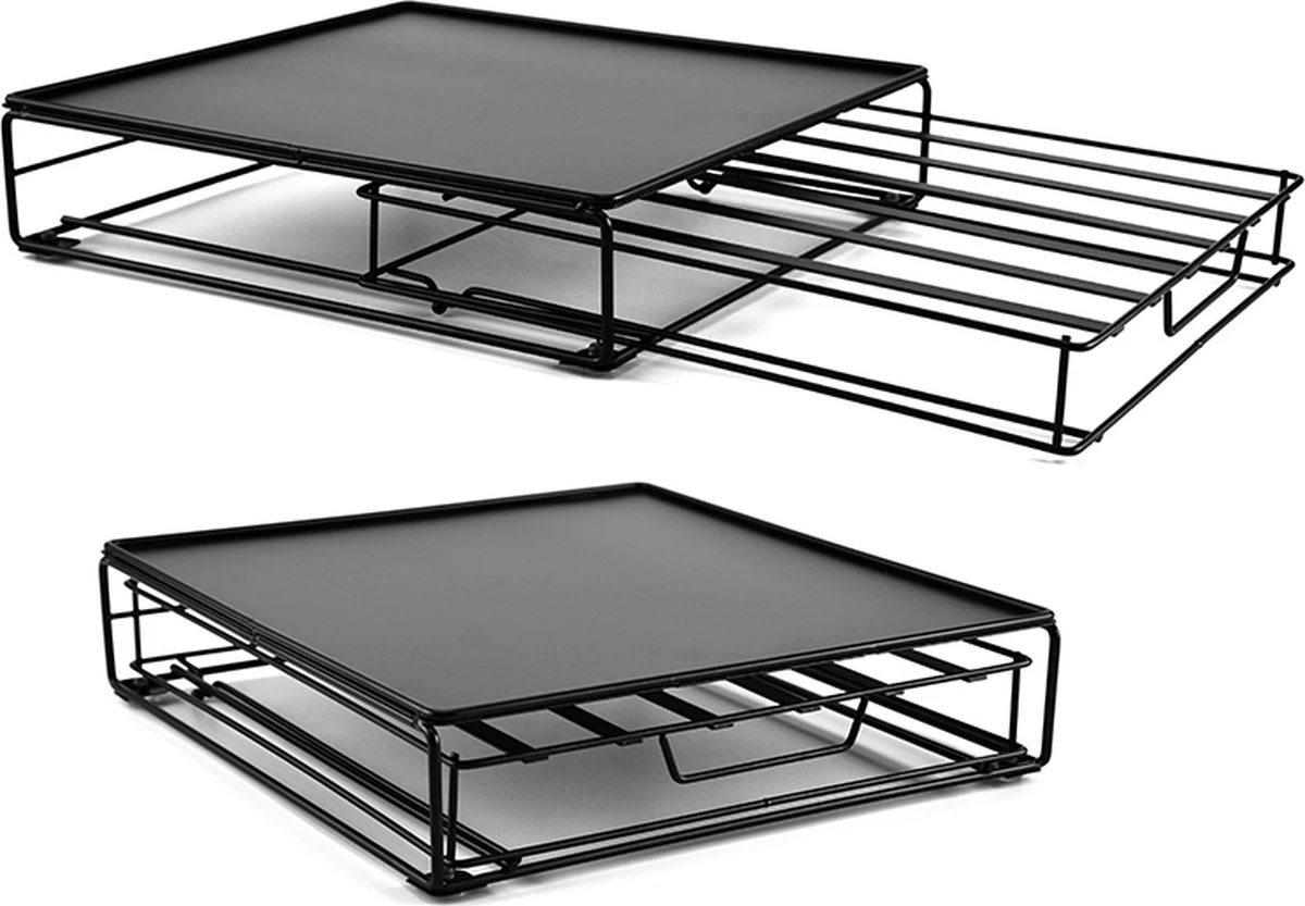 Melili Porte-Capsules Avec Tiroir-Suppholder- Tasses à Café -Acier Inoxydable - Porte-Gobelets Pour 40 - Zwart 4 Melili Porte-Capsules Avec Tiroir-Suppholder- Tasses à Café -Acier Inoxydable - Porte-Gobelets Pour 40 - Zwart – Image 2