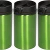 3x Tasses Chauffantes Métalliques / Tasses Pour Garder Au Chaud Vert 320 Ml - Tasses Isolantes / Thermos En Acier Inoxydable Pour Les Déplacements