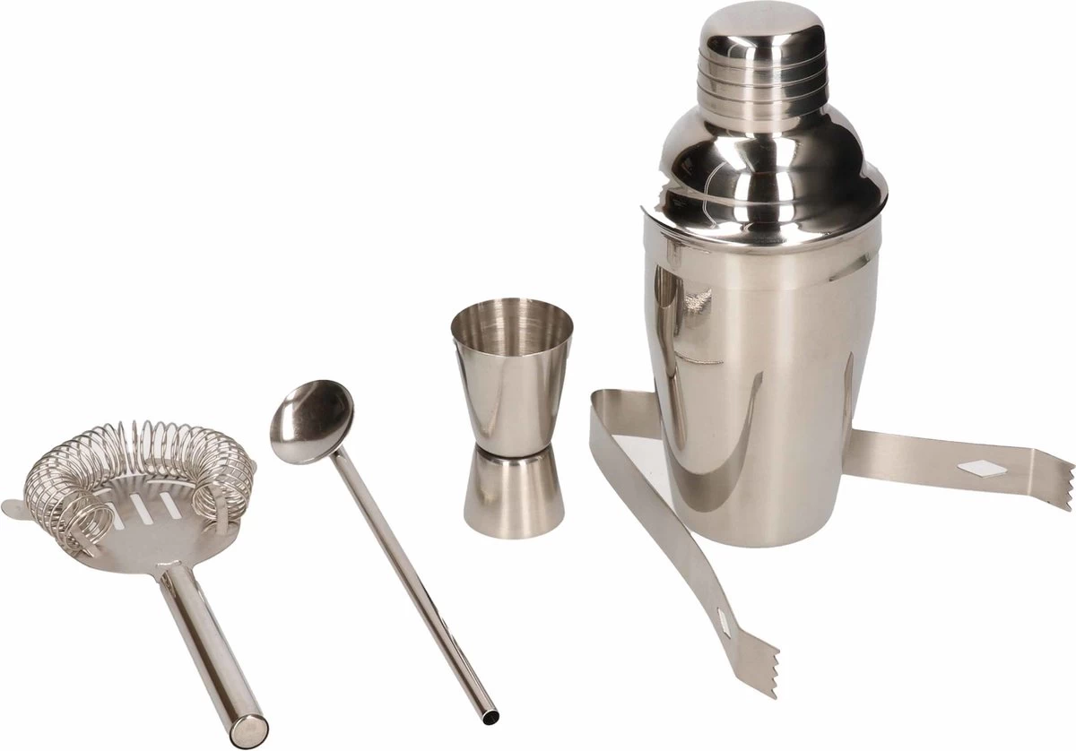 Set De Shaker à Cocktail 5 Pièces En Acier Inoxydable Comprenant 2x Verres à Cocktail 350 Ml - Faites Vos Propres Cocktails 5 Set De Shaker à Cocktail 5 Pièces En Acier Inoxydable Comprenant 2x Verres à Cocktail 350 Ml - Faites Vos Propres Cocktails – Image 3