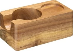 Station De Tassage Navaris En Bois D'acacia - Support Pour Porte-filtre Et Tamper - Ø 58 Mm - Répartition Homogène Du Café Moulu Et De L'espresso