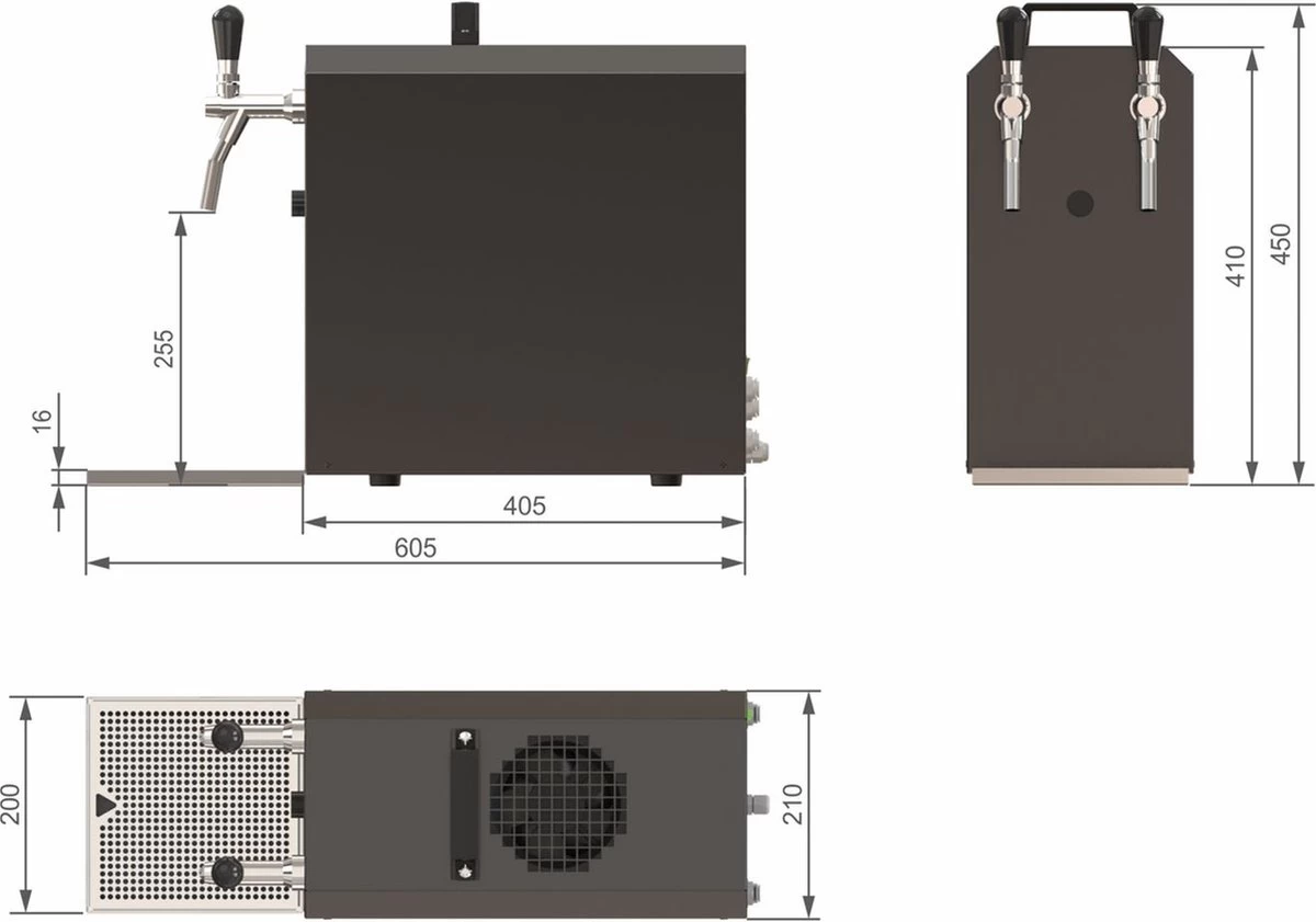 Set De Base Complet - Système De Distribution STREAM 50K Avec Pompe à Air, Caisse à Bière, Refroidisseur De Débit Refroidisseur à Sec 2 Lignes, Jusqu'à 55 Litres / H - BLACK EDITION 8 Set De Base Complet - Système De Distribution STREAM 50K Avec Pompe à Air, Caisse à Bière, Refroidisseur De Débit Refroidisseur à Sec 2 Lignes, Jusqu'à 55 Litres / H - BLACK EDITION – Image 6