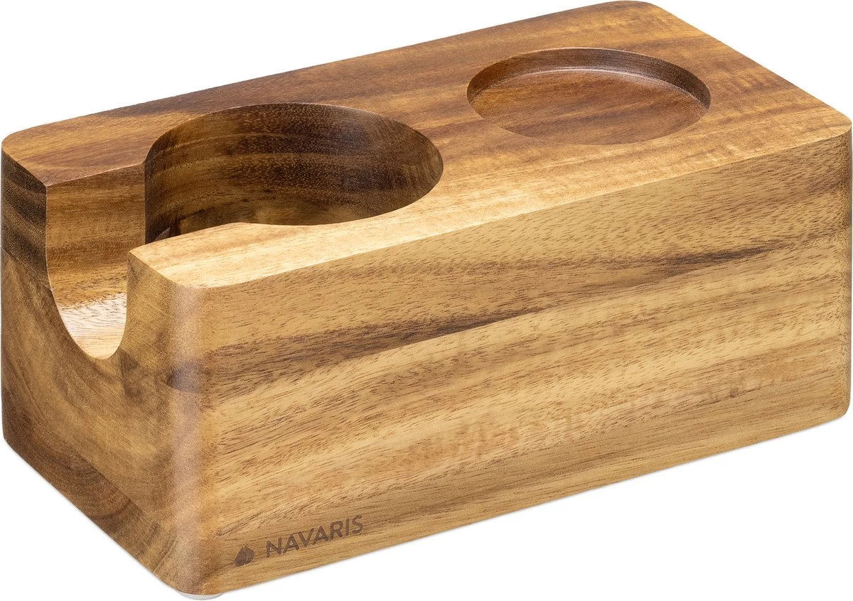 Station De Tassage Navaris En Bois D'acacia - Support Pour Porte-filtre Et Tamper - Ø 51 Mm - Répartition Homogène Du Café Moulu Et De L'espresso 3 Station De Tassage Navaris En Bois D'acacia - Support Pour Porte-filtre Et Tamper - Ø 51 Mm - Répartition Homogène Du Café Moulu Et De L'espresso
