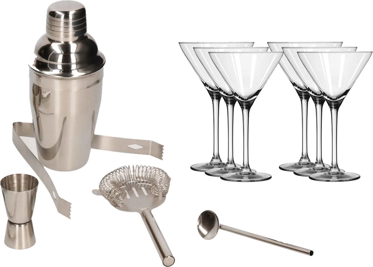 Set De Shaker à Cocktail 5 Pièces En Acier Inoxydable Comprenant 6x Verres à Cocktail/martini De Luxe - 260 Ml - 26cl - Faites Vos Propres Cocktails 3 Set De Shaker à Cocktail 5 Pièces En Acier Inoxydable Comprenant 6x Verres à Cocktail/martini De Luxe - 260 Ml - 26cl - Faites Vos Propres Cocktails