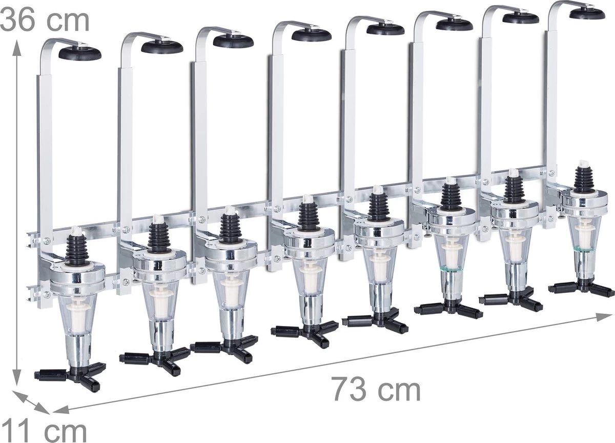 Relaxdays Bar Butler Wall - Distributeur De Boissons - 3 Cl - Porte-bouteille - 8 Bouteilles 7 Relaxdays Bar Butler Wall - Distributeur De Boissons - 3 Cl - Porte-bouteille - 8 Bouteilles – Image 5