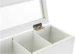 Boîte à Thé/boîte à Thé En Bois MDF Blanc 3 Compartiments 26 X 9 Cm - Boîtes De Rangement Pour Sachets De Thé -Dégustation Délicate 1200x864