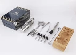 Cocktail Set Premium - Cocktail Set 12 Pièces Avec Bamboe Standard - Cocktail Shaker 750ml - Argent - Coffret Cadeau Luxe -Dégustation Délicate 1200x870 4