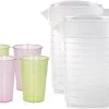 3x Pichets à Eau/limonade/jus à Jus 2 Litres Avec 24x Verres Colorés En Plastique De 200 ML Set De Réduction 2 3x Pichets à Eau/limonade/jus à Jus 2 Litres Avec 24x Verres Colorés En Plastique De 200 ML Set De Réduction -Dégustation Délicate 1200x872 2