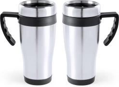 Carson 15 X Tasse Thermos / Tasses à Café Chauffantes En Acier Inoxydable Noir 500 Ml - Tasses Isolantes / Tasses De Voyage