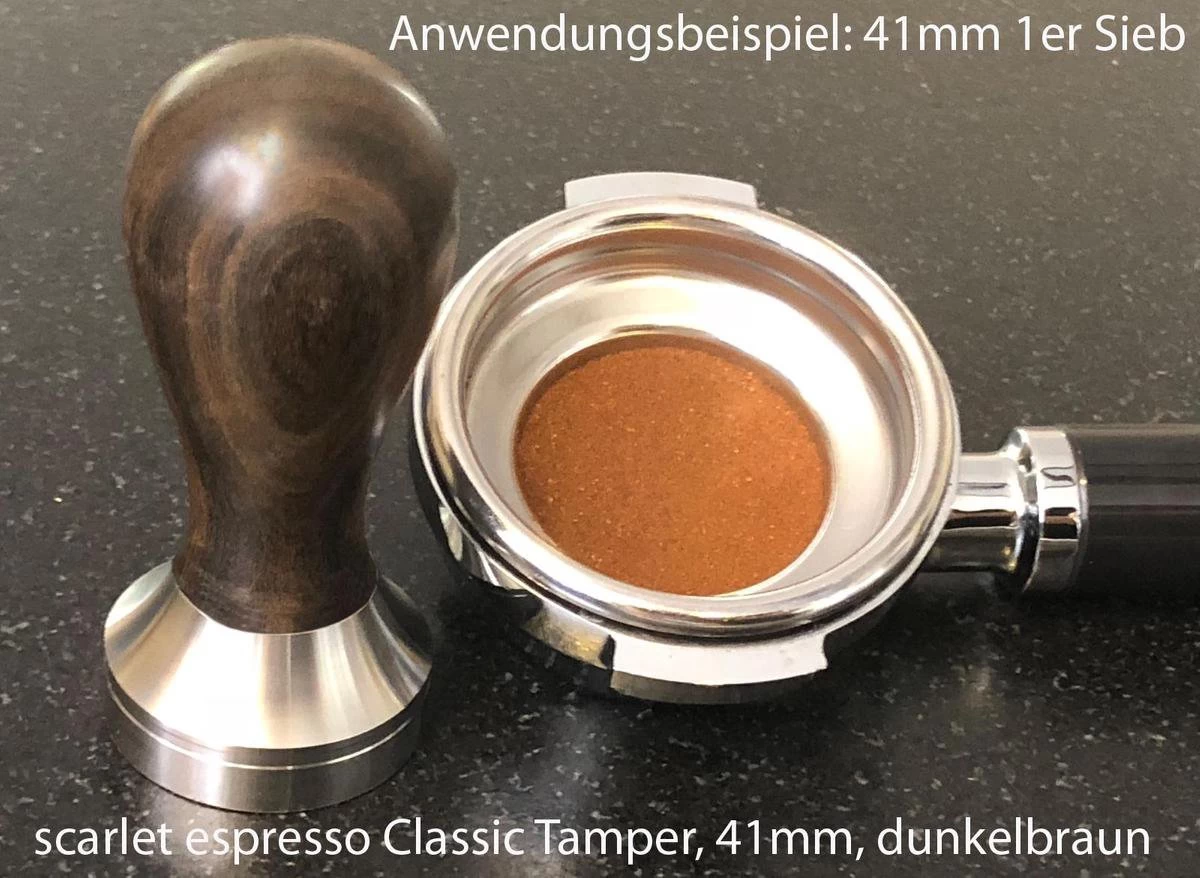 Expresso écarlate | Tamper "Classic" Pour Barista; Avec Poignée Ergonomique En Bois Précieux Et Base En Acier Inoxydable De Précision. Palissandre 41 Mm 4 Expresso écarlate | Tamper "Classic" Pour Barista; Avec Poignée Ergonomique En Bois Précieux Et Base En Acier Inoxydable De Précision. Palissandre 41 Mm – Image 2