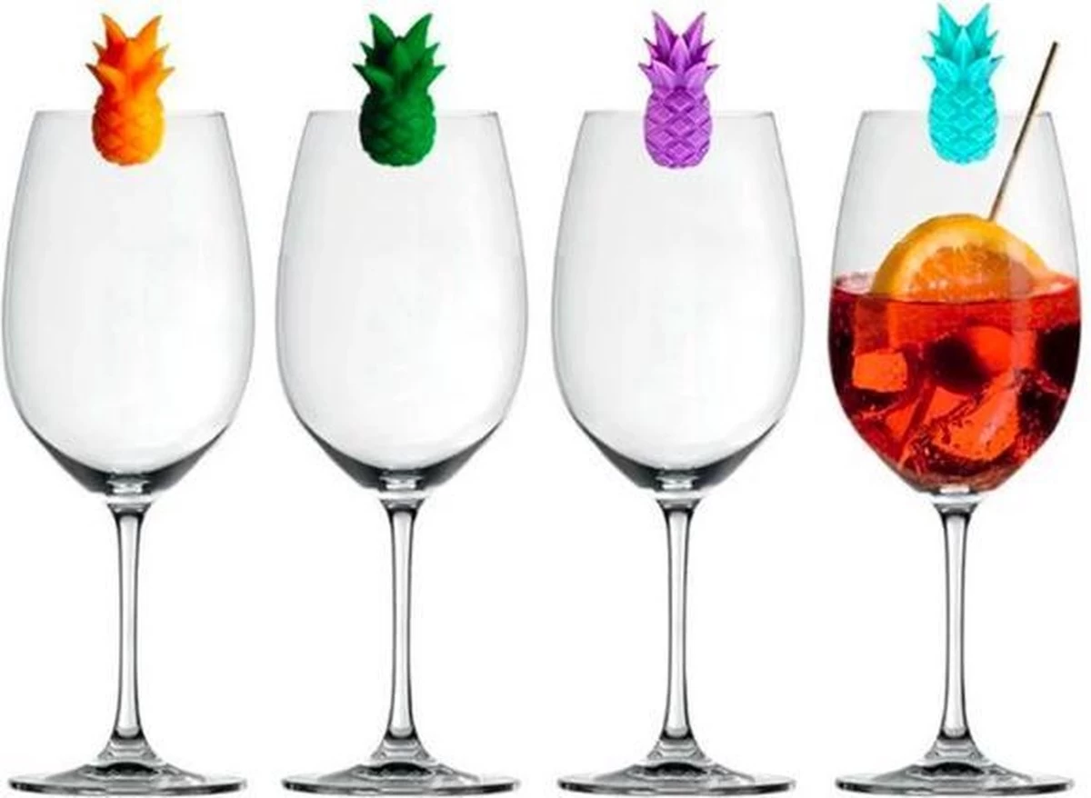 ProductGoods - 6x Verre Marqueurs De Verre Ananas - Décoration En Verre - Glas Marker - Glas Décoration - Décoration - Étiquette Your Glas - Ananas 4 ProductGoods - 6x Verre Marqueurs De Verre Ananas - Décoration En Verre - Glas Marker - Glas Décoration - Décoration - Étiquette Your Glas - Ananas – Image 2