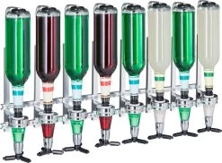 Relaxdays Bar Butler Wall - Distributeur De Boissons - 3 Cl - Porte-bouteille - 8 Bouteilles
