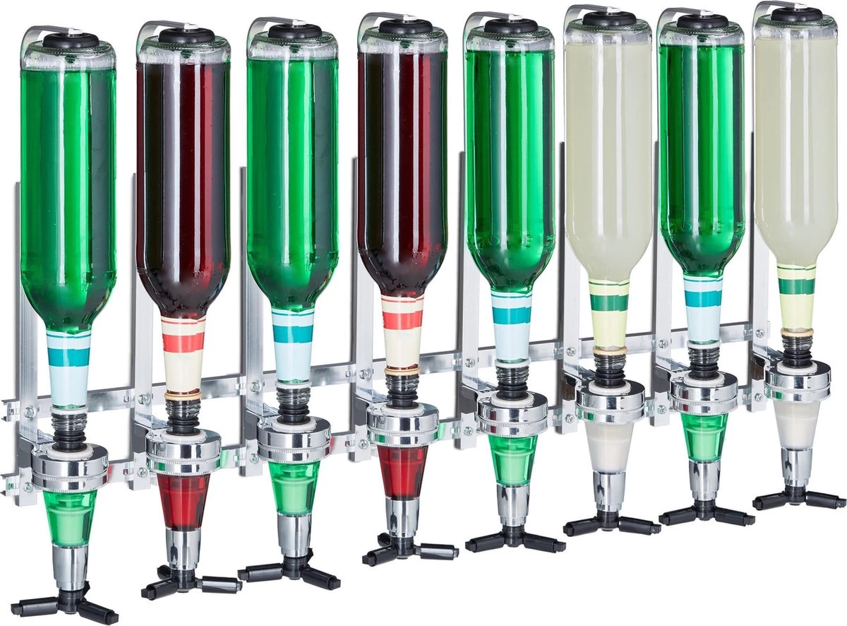 Relaxdays Bar Butler Wall - Distributeur De Boissons - 3 Cl - Porte-bouteille - 8 Bouteilles 3 Relaxdays Bar Butler Wall - Distributeur De Boissons - 3 Cl - Porte-bouteille - 8 Bouteilles