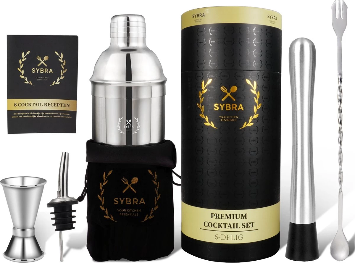 Coffret Cocktail Sybra - Coffret Cocktail 6 Pièces - Shaker 750ML - Coffret De Rangement - Livret De Recettes De Cocktails 3 Coffret Cocktail Sybra - Coffret Cocktail 6 Pièces - Shaker 750ML - Coffret De Rangement - Livret De Recettes De Cocktails