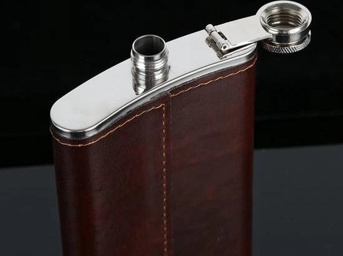 Borvat® | Flacon De Hanche | ACIER INOXYDABLE | 200 Ml | Gourde | Bouteille | Flatfinch | Bouteille De Poche | Flacon De Poche | Bouteille De Boisson | Flacon De Hanche | Marron Foncé 4 Borvat® | Flacon De Hanche | ACIER INOXYDABLE | 200 Ml | Gourde | Bouteille | Flatfinch | Bouteille De Poche | Flacon De Poche | Bouteille De Boisson | Flacon De Hanche | Marron Foncé – Image 2