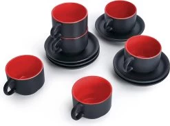 MIAMIO - 6 X 75 Ml Espresso Mug / Mugs En Faïence Noir Extérieur Coloré Intérieur - Collection Le Papillon 8 MIAMIO - 6 X 75 Ml Espresso Mug / Mugs En Faïence Noir Extérieur Coloré Intérieur - Collection Le Papillon -Dégustation Délicate 1200x894 3