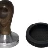 Expresso écarlate | Tamper "Classic" Pour Barista; Avec Poignée Ergonomique En Bois Précieux Et Base En Acier Inoxydable De Précision. Bois De Santal Broin + Tige Planche 53 Mm