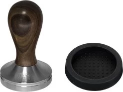 Expresso écarlate | Tamper "Classic" Pour Barista; Avec Poignée Ergonomique En Bois Précieux Et Base En Acier Inoxydable De Précision. Bois De Santal Broin + Planche De Tronc 49 Mm