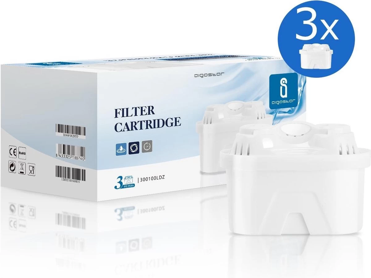 Cartouches Filtrantes Aigostar Pure - 3 Pièces - Filtre à Eau - Cartouches Filtrantes - Compatible Brita Maxtra + 12 Cartouches Filtrantes Aigostar Pure - 3 Pièces - Filtre à Eau - Cartouches Filtrantes - Compatible Brita Maxtra + – Image 10