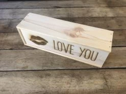 Dotti Woods - Merk Belge - Coffret Cadeau - Coffret à Vin/Coffret à Vin - "Je T'aime"