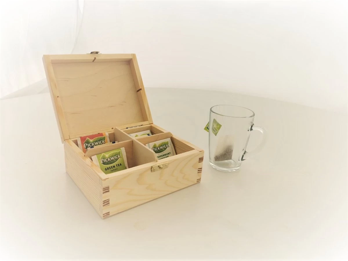 Boîte à Thé ' Coffee, Thé Ou Moi ?' | Photo Factory Fotofabriek | Boîte à Thé 4 Compartiments | Bois | 16,5 X 15,5 | Boîte à Thé Petite 5 Boîte à Thé ' Coffee, Thé Ou Moi ?' | Photo Factory Fotofabriek | Boîte à Thé 4 Compartiments | Bois | 16,5 X 15,5 | Boîte à Thé Petite – Image 3