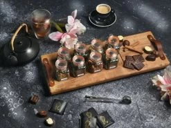 De-Smikkelplank - Planche à Thé (60cm) - Bois De Chêne - 8 Saveurs De Thee - Filtre à Thé - Cuillère Doseuse - High Tea - Planche De Service