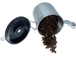 Expresso écarlate | Boîte à Café "Ermetica" En Acier Inoxydable Hermétique - Récipient à Café Pour Grains De Café Et Plus Argent 500 Gramme -Dégustation Délicate 1200x900 55