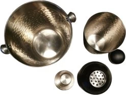 Service à Cocktail 4 Pièces Inox - Martelé - Noir - Seau à Glace - Taille - Shaker à Cocktail - Pailles En Bambou -Dégustation Délicate 1200x902 4